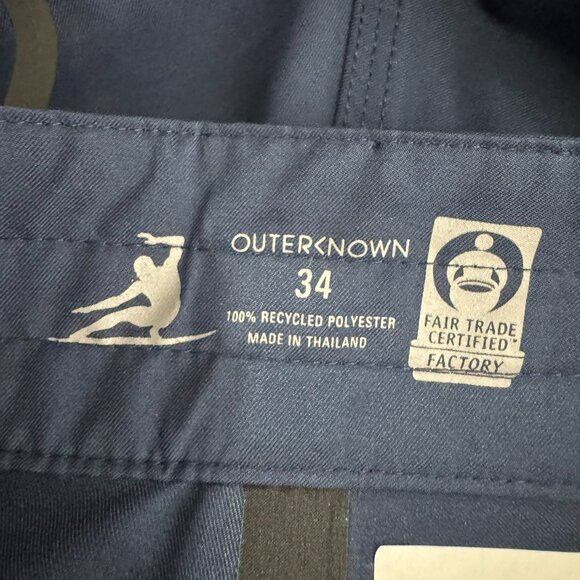 Outerknown Board Shorts Mens Size 34 Blue Solid Polyester Beach SW-2108 - Picture 7 of 10